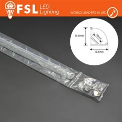 KIT PROFILO ALLUMINIO 6063 - Angolare 2m SILVER - Certificato 36w/m