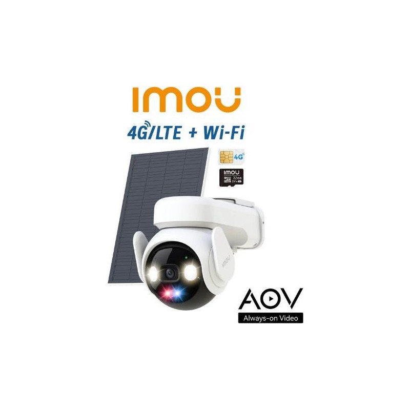 Imou Kit Telecamera AOV PT a batteria 5Mp 3K Kit Wi-FI + 4G con SIM inclusa