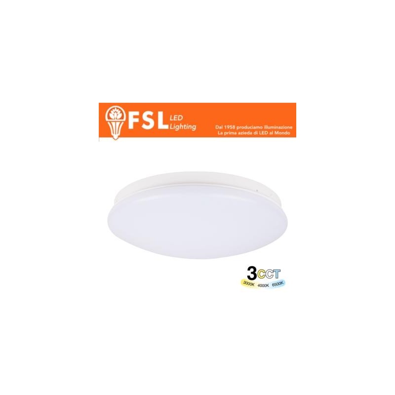 Plafoniera LED 18W Ø312*82mm - 3 in 1 CCT (3000-4000-6500K) IP44