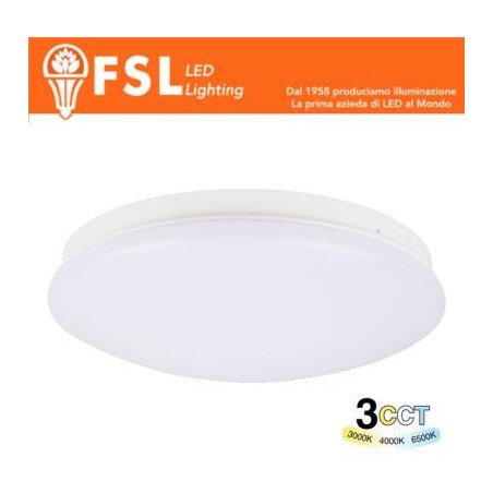 Plafoniera LED 18W Ø312*82mm - 3 in 1 CCT (3000-4000-6500K) IP44