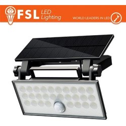 Faro da esterno solare con sensore di movimento 60W (6 led) - Nero
