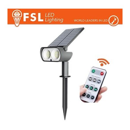 Picchetto da esterno LED solare cct 3white 15W (1.5led) con telecomando
