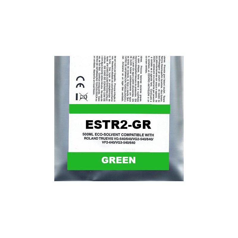 Green Pigment Eco-Solvent Ink Bag Compa Roland TrueVIS SG2,VG2,VF2,SG3,VG3500ML