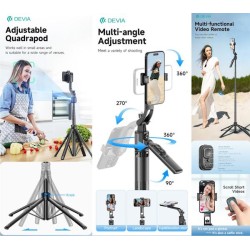 Selfie-Stick con tracciamento del viso Al + supporto per streaming + Telecomando