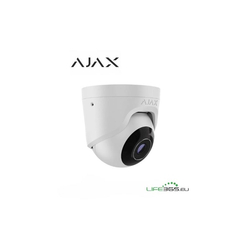 Ajax Telecamera Dome IP PoE (TurretCam) (5 Mp/2.8 mm) bianco