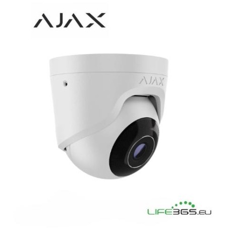 Ajax Telecamera Dome IP PoE (TurretCam) (5 Mp/2.8 mm) bianco
