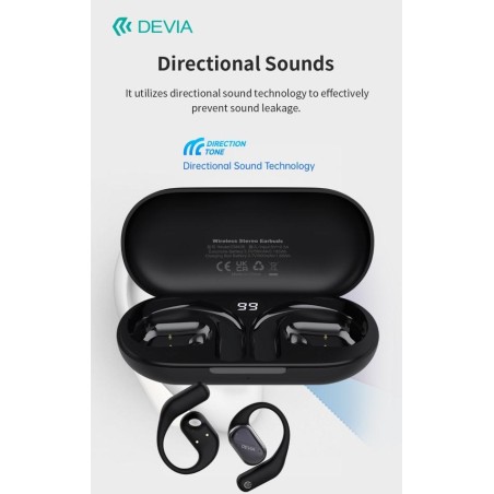 Auricolari EM406 wireless senza inserimento nell'orecchio OWS Lite1 Black