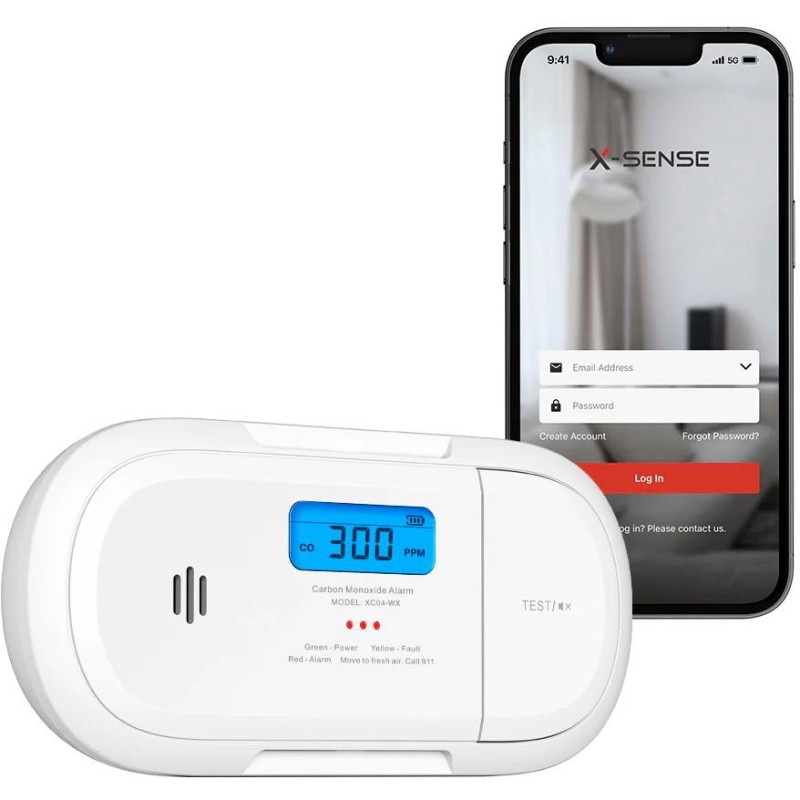 X-Sense Sensore CO-Monossido Wi-Fi a batteria sostituibile
