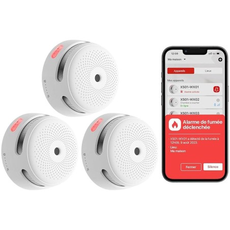 X-Sense KIT 3x Sensori Fumo Link+PRO a batteria sostituibile con centralina RF