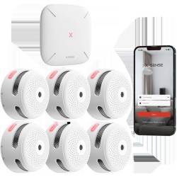 X-Sense KIT 6x Sensori Fumo Link+PRO a batteria sostituibile con centralina RF