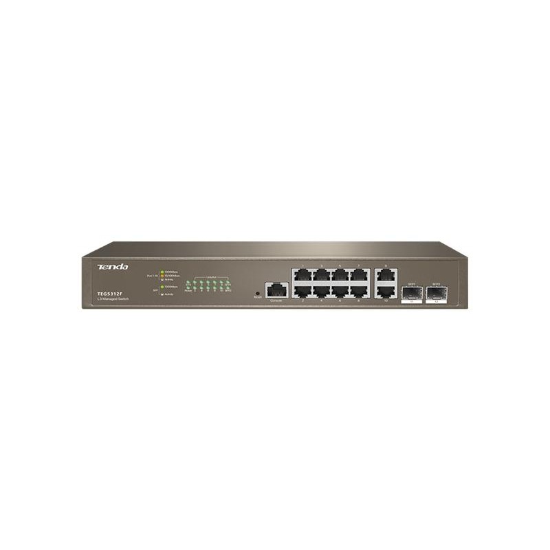 Switch managed L3 10 porte Gbit + 2 porte SFP Tenda TEG5312F EOL