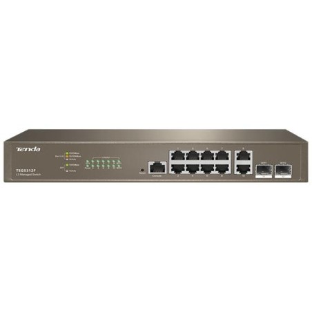 Switch managed L3 10 porte Gbit + 2 porte SFP Tenda TEG5312F EOL