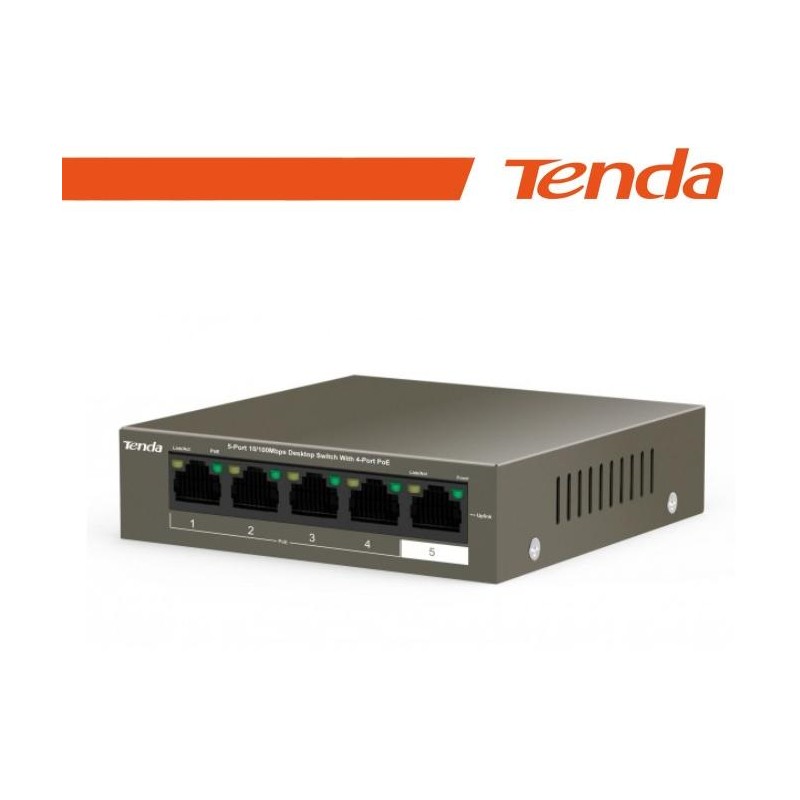 Tenda Switch Desktop 5 Porte 10/100 con 4 PoE 35W - TEF1105P-4-38W EOL