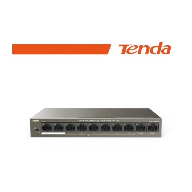 Tenda Switch Unmanaged 10/100Mbit PoE Desktop 63W - TEF1110P-8-63W EOL