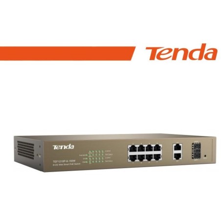 Tenda Switch PoE Desktop Smart 8 Porte 10/100Mb+2Gb+2SFP - EOL