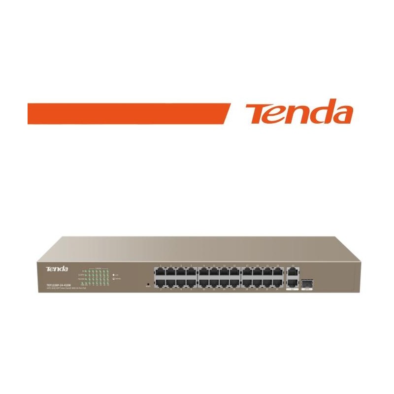 Tenda Switch PoE Web Smart 24 porte 10/100+2Gb+2SFP 440W - EOL
