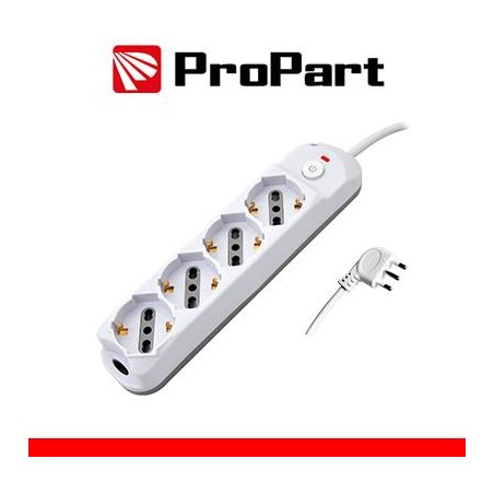 Multipresa 4pos bipasso/schuko + interrutt nuovo modello spina 16A
