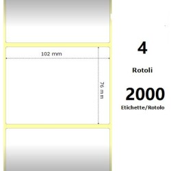 White 102x76mm, 2000 Et/Rotolo Z-1000D 4x3x 3 Core,circonferenza 178mm