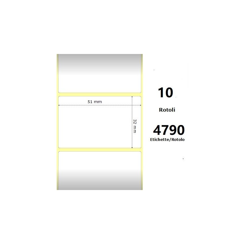 White 51x32mm,4790 Et/Rotolo Z-1000D, 2x1.3x3 Core,circonferenza 182mm