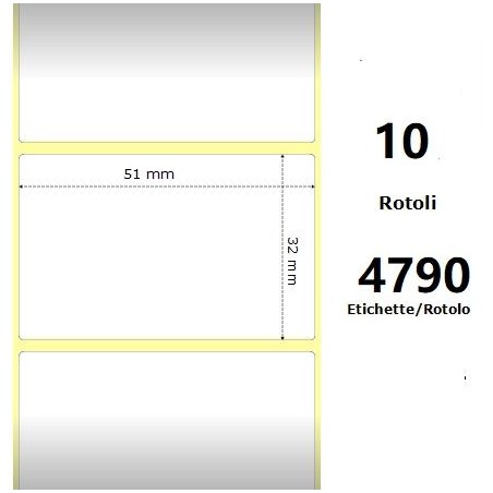 White 51x32mm,4790 Et/Rotolo Z-1000D, 2x1.3x3 Core,circonferenza 182mm