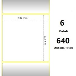 White 102x102mm, 640 Et/Rotolo Z-2000D 4x4x 1 Core,circonferenza 106mm