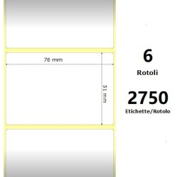 White 76x51mm, 2750 Et/Rotolo Z-2000D 3x2x3 Core,circonferenza 174mm