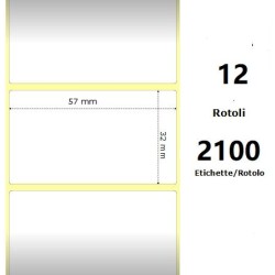 White 57x32mm, 2100Et/Rotolo Z-2000D,2.2x1.3x1Core,circonferenza 109mm