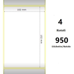 White 102x152mm,950 Et/Rotolo Z-2000D, 4x6x3 Core,circonferenza 173mm