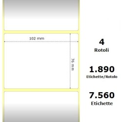 White 102x76mm,1890 Et/Rotolo Z-2000D, 4x3x3 Core,circonferenza 174mm