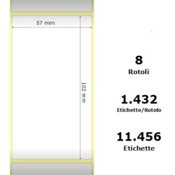 White 57x102mm, 1432 Et/Rotolo Z-2000D,2.2x4x3 Core,circonferenza 174mm