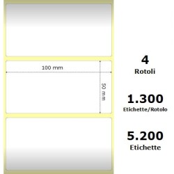 White 100x50mm,1300 Et/Rotolo Z-2000D,3.9x2x1 Core,circonferenza 108mm