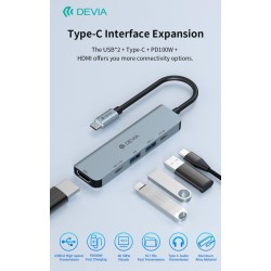 HUB 5 in 1 serie Leopard C a USB*2+C+PD 100W+HDMI 4K