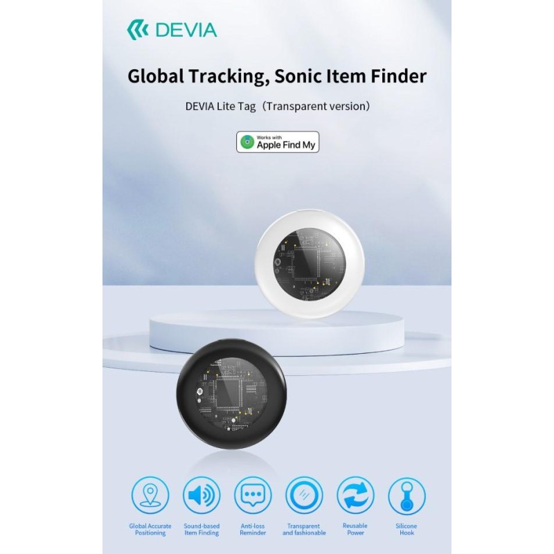 Anti-smarrimento DropTag G2305 Compatibile con Apple Find My Nero